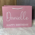 Personalised Pink Gift Bag – Custom Name & Message – Birthday Gift Bag