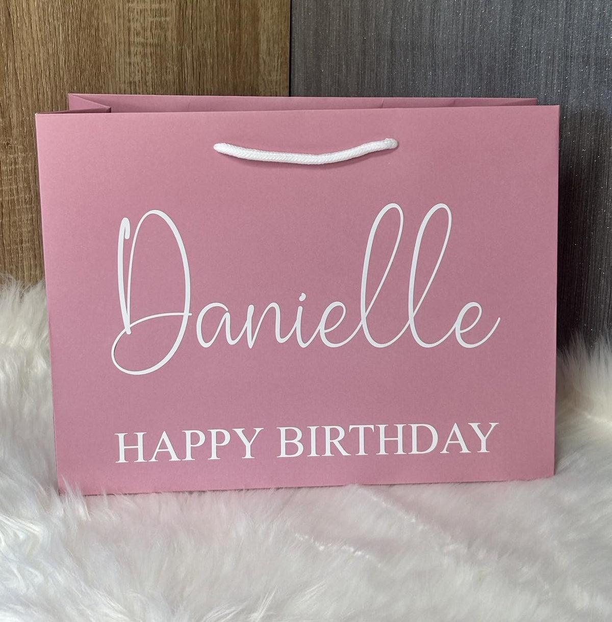 Personalised Pink Gift Bag – Custom Name & Message – Birthday Gift Bag