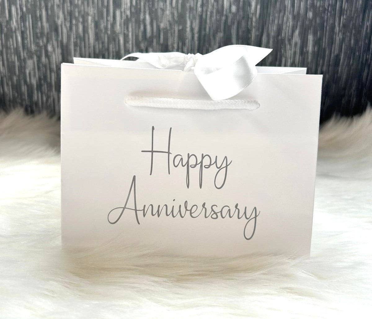Personalised White Ribbon Gift Bag – Custom Name & Occasion Gift Bag