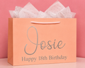 Personalised Peach Pink Birthday Gift Bag – Any Name & Age