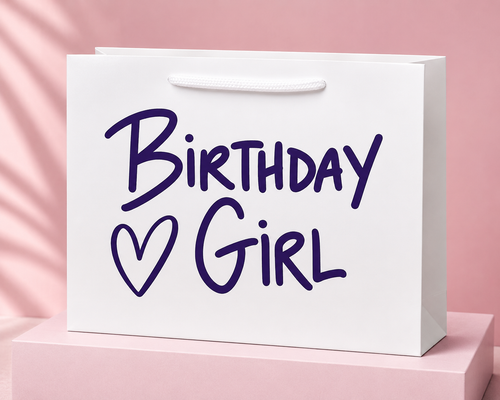 Birthday Girl Gift Bag – Pink Personalised Style Birthday Gift Bag  Description: