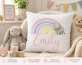Personalised Name Cushion – Rainbow & Elephant Children's Cushion