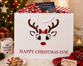 Personalised Reindeer with Bow Christmas Gift Bag