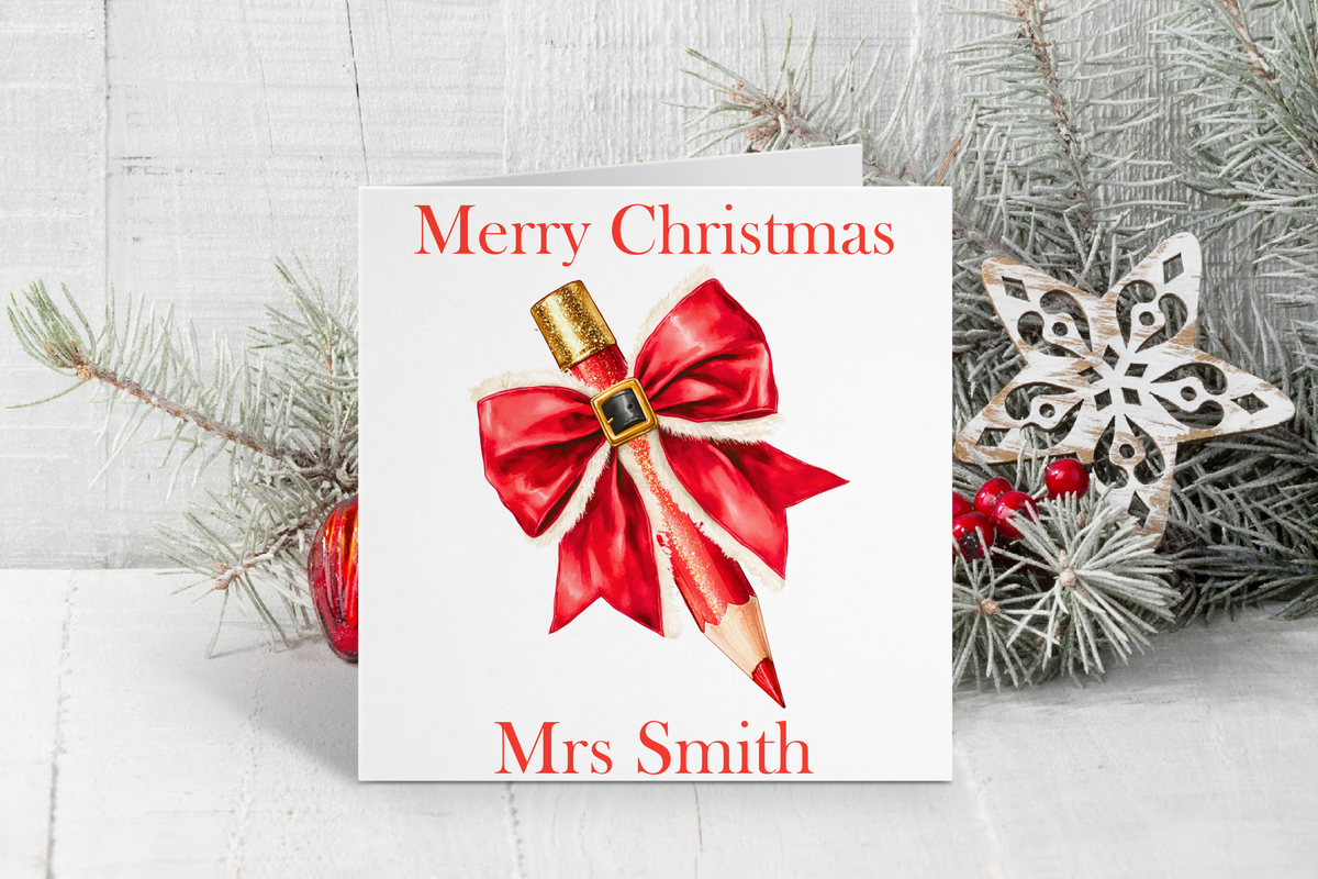 Personalised Teacher Christmas Card