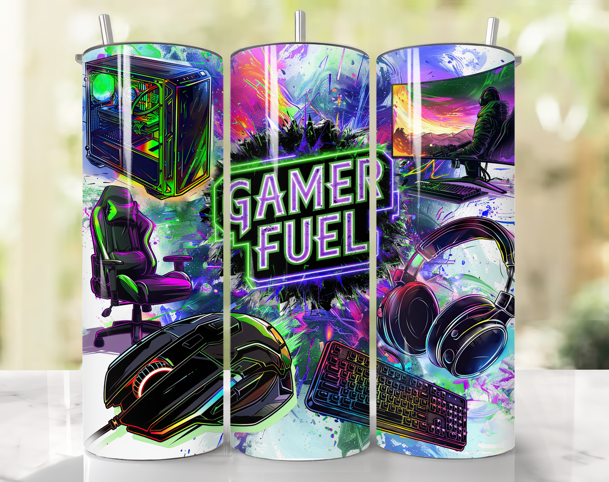 Gamer Fuel 20oz Skinny Tumbler – Gaming Gift
