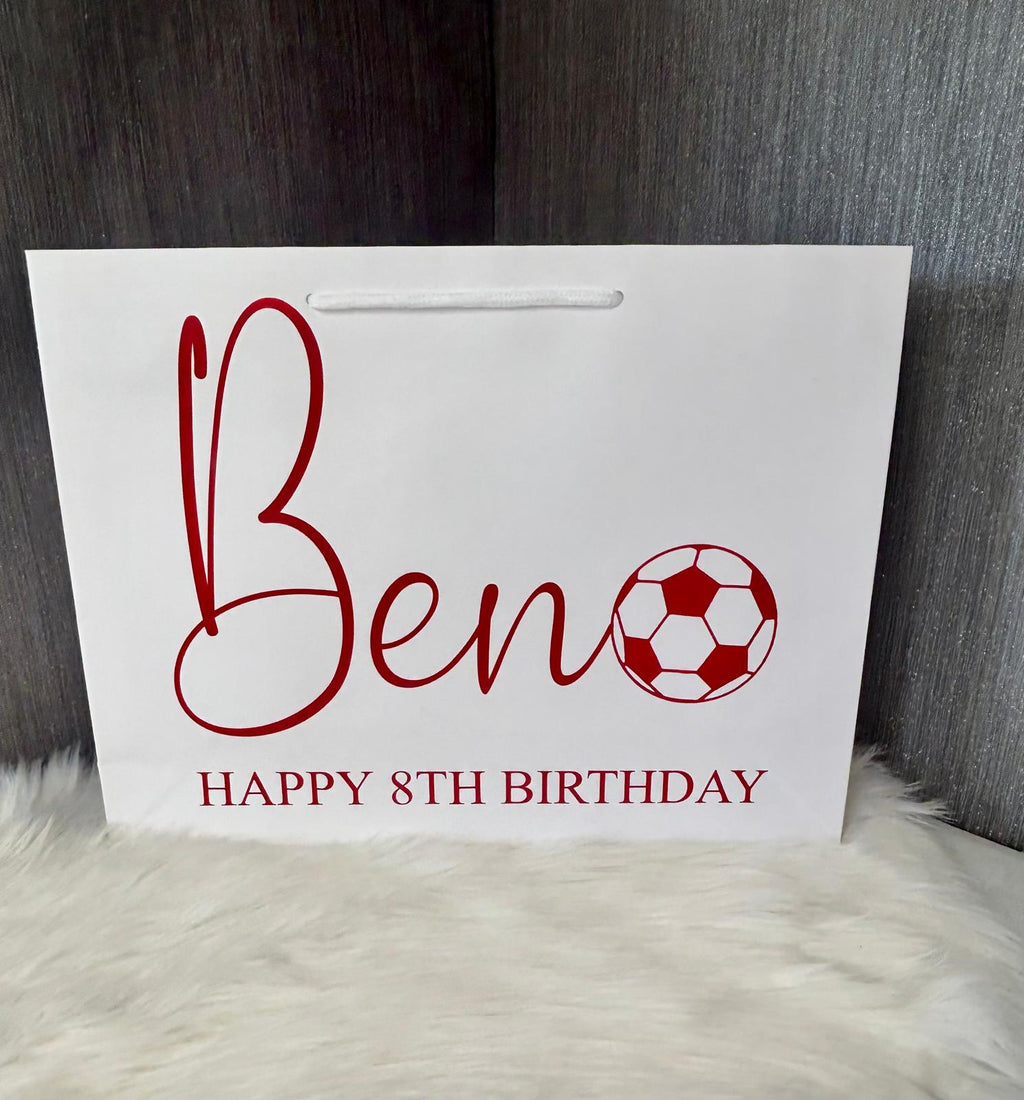 Personalised Football Birthday Gift Bag – Any Name & Age ⚽🎁