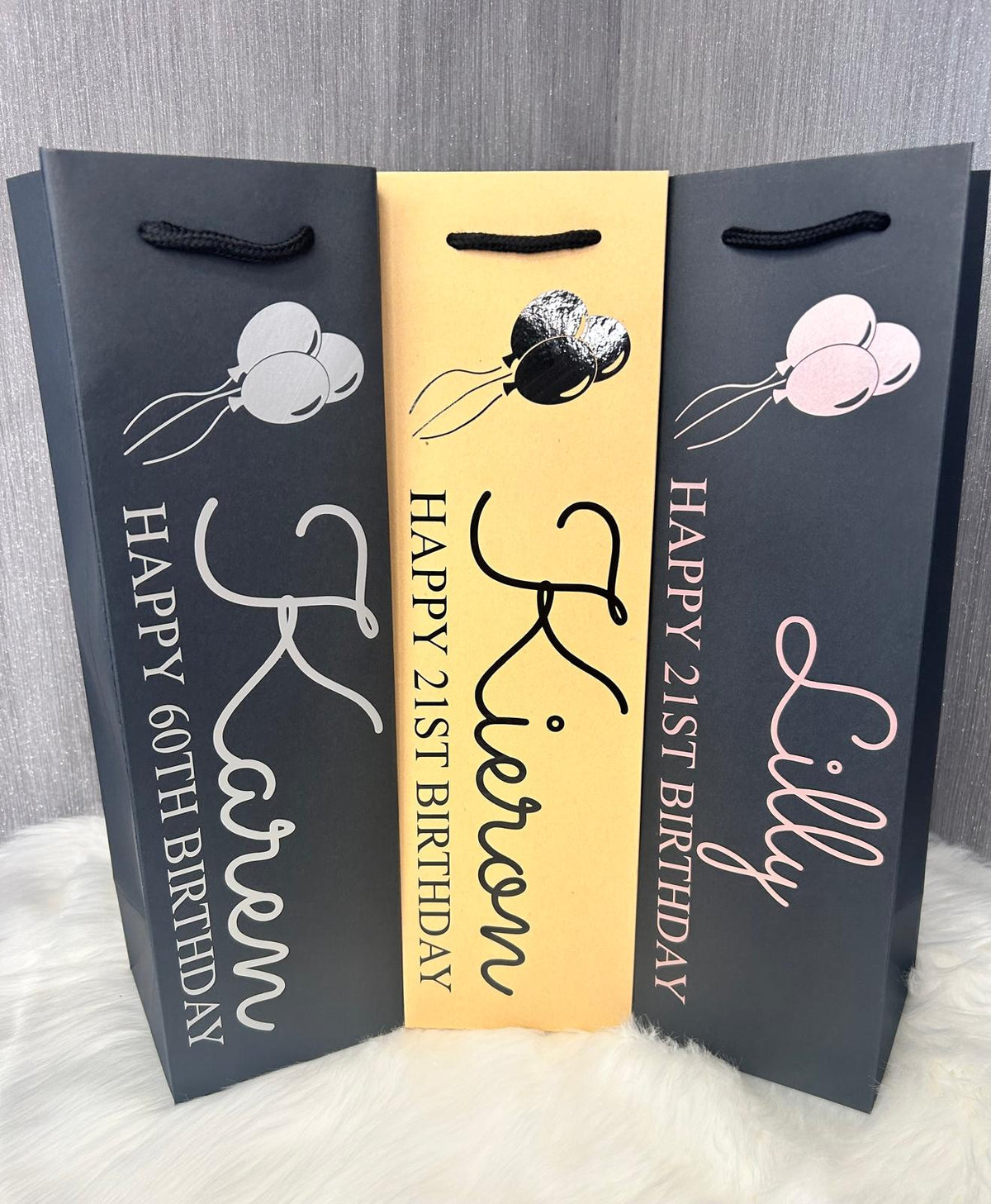 Personalised Bottle Gift Bag – Custom Name & Age Gift Bag