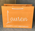 Personalised Orange Gift Bag – Custom Name & Message – Birthday Gift Bag