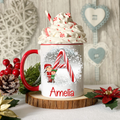 Personalised Candy Cane Initial Christmas Mug & Coaster