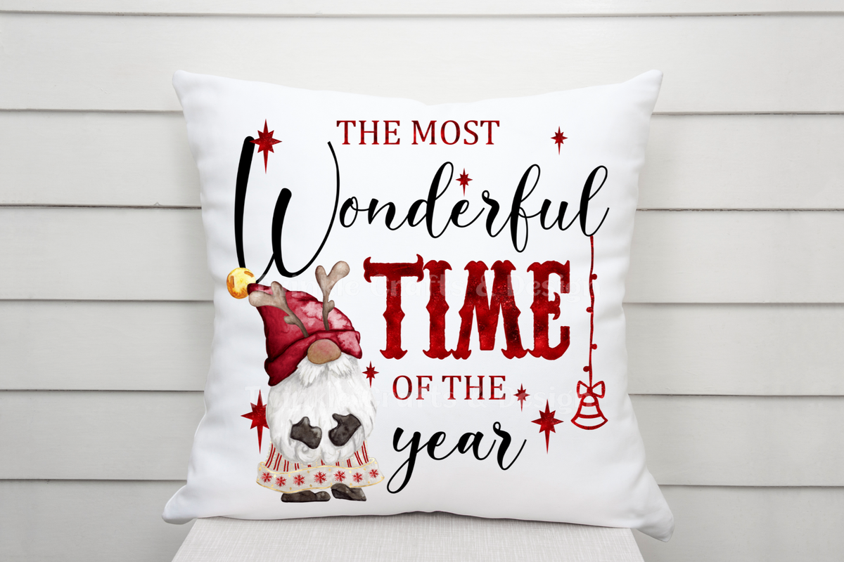 Personalised Family Christmas Cushion – Gonk Christmas Cushion – Choice of Colours