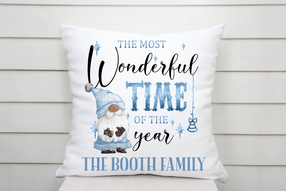 Personalised Family Christmas Cushion – Gonk Christmas Cushion – Choice of Colours