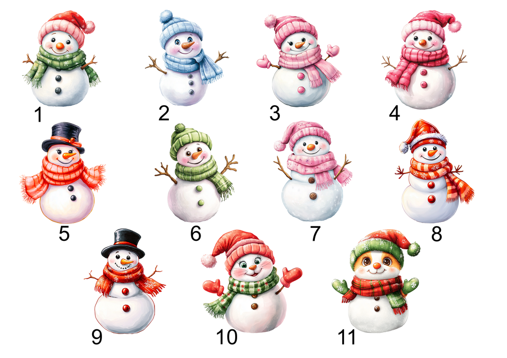 Personalised Family Snowman Christmas Card – Custom Names Christmas Card