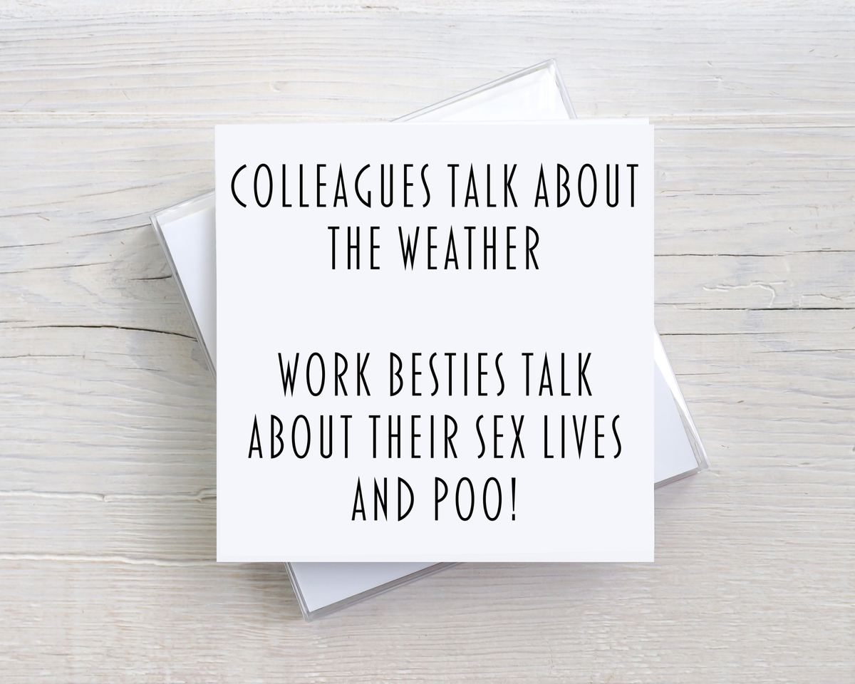 Funny Work Bestie Birthday Card – Colleague Friendship Card – Work Friend Card