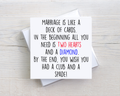 Funny Marriage Card – Marriage Is Like a Deck of Cards – Anniversary Card