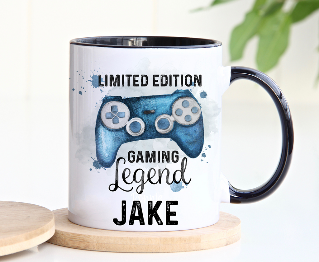 Personalised Gaming Legend Mug & Coaster Set – Gamer Gift with Any Name