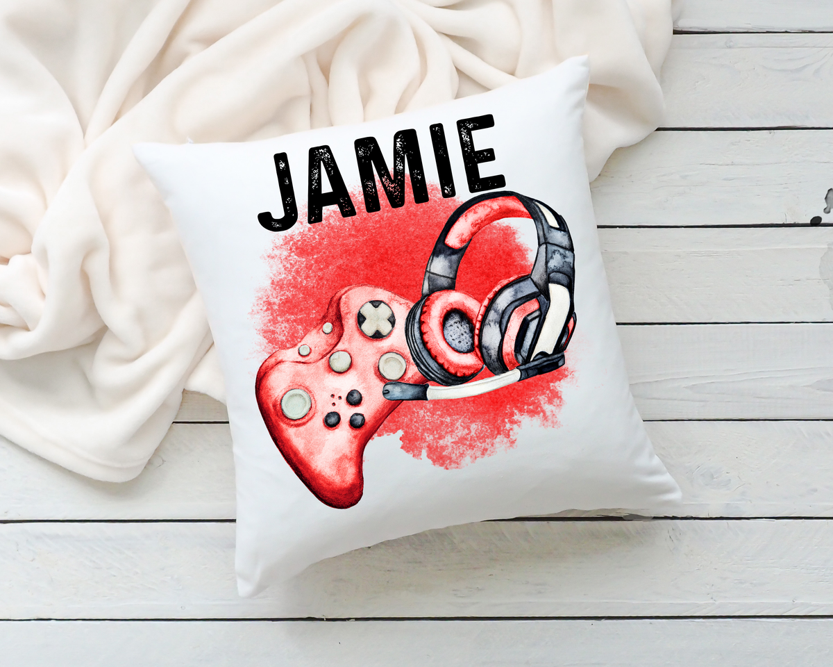 Personalised Gaming Cushion – Custom Name Gamer Gift – Gaming Room Cushion