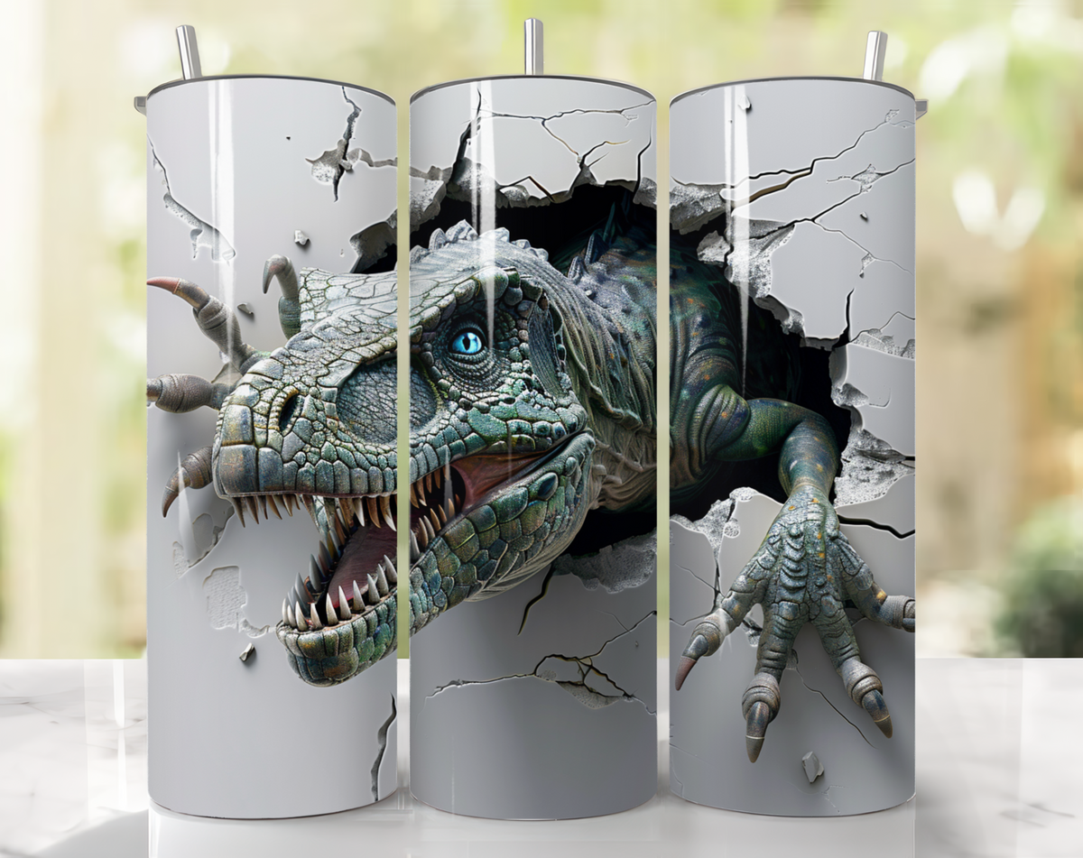 Dinosaur 20oz Skinny Tumbler – T-Rex Design