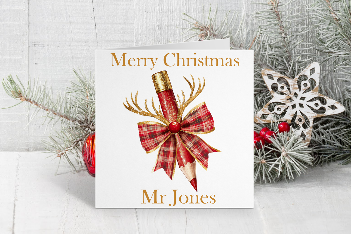 Personalised Teacher Christmas Card