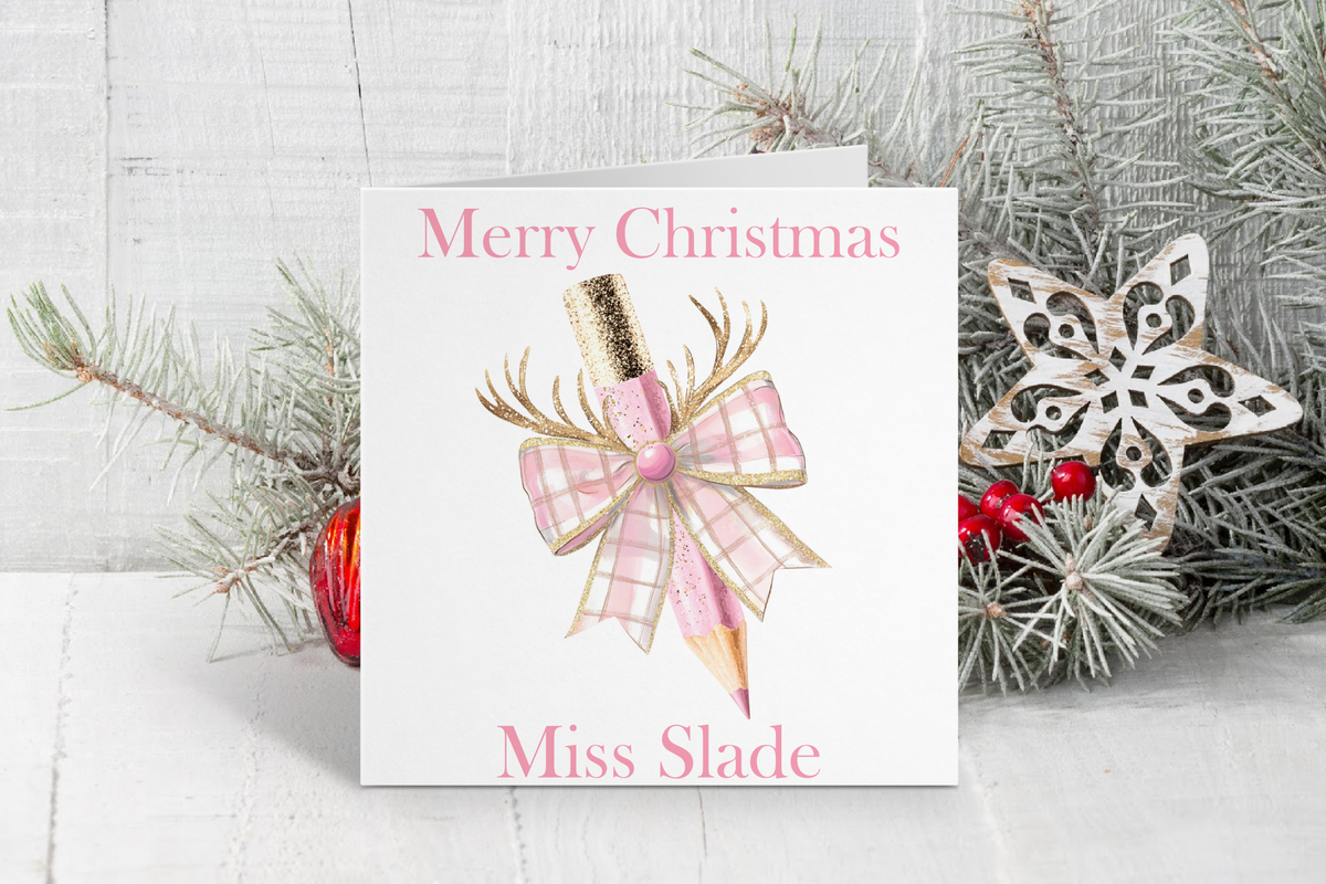 Personalised Teacher Christmas Card