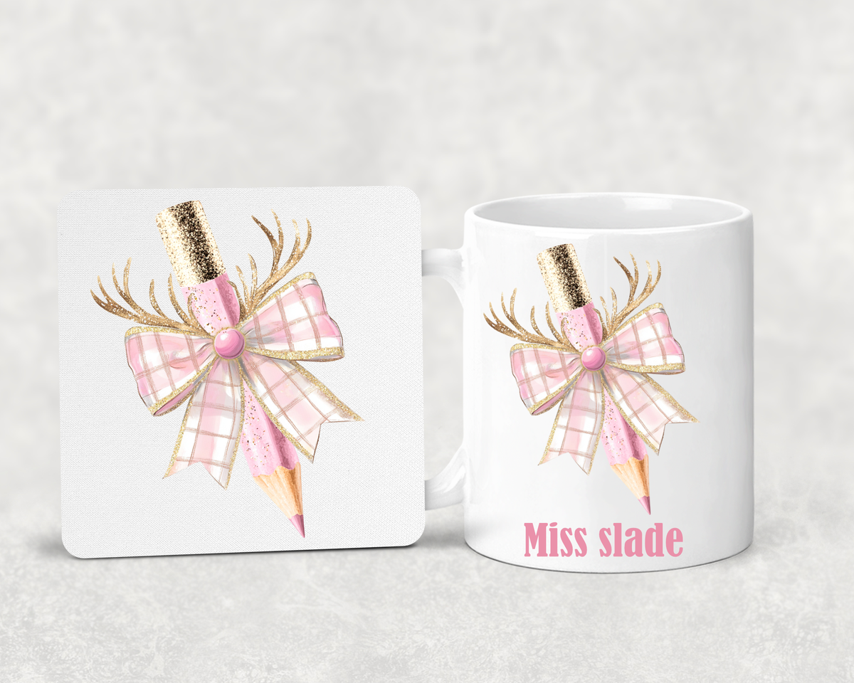 Personalised Teacher Christmas Mug – Teacher Gift – Custom Name Christmas Mug