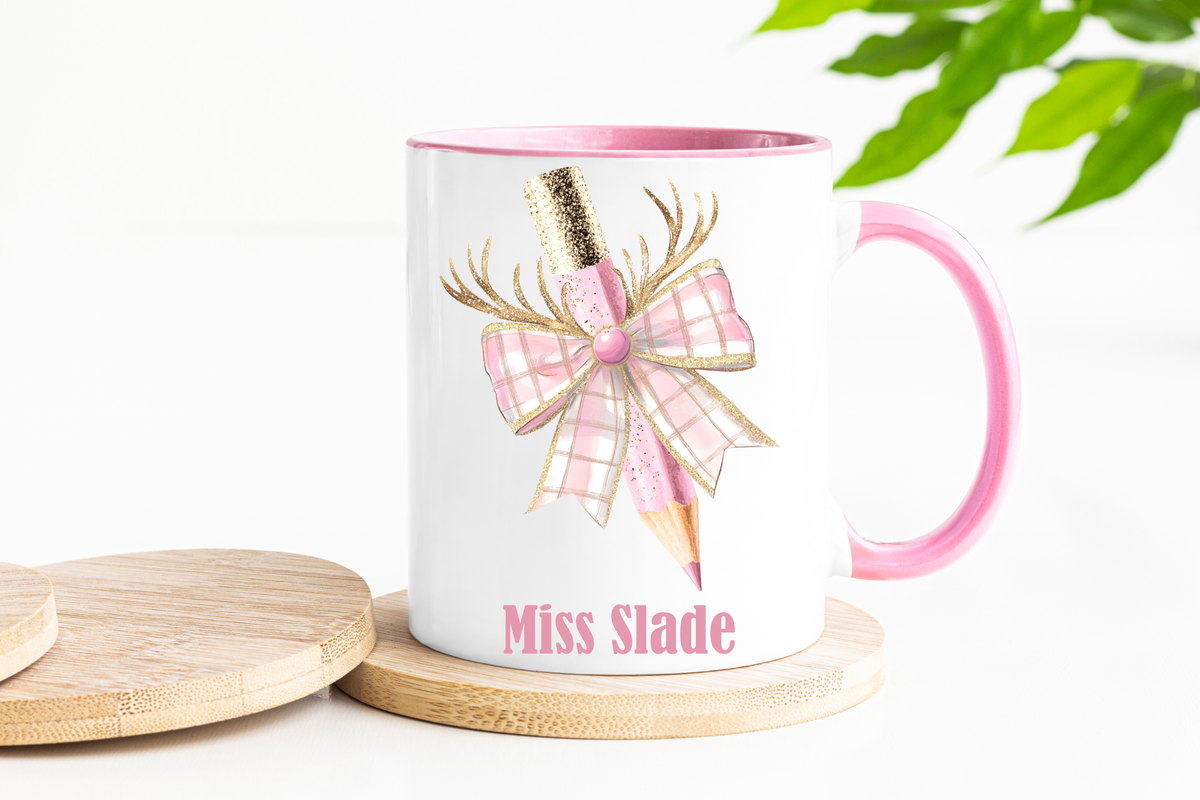 Personalised Teacher Christmas Mug – Teacher Gift – Custom Name Christmas Mug