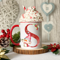 Personalised Christmas Initial Mug – Snowman Letter Mug – Any Initial