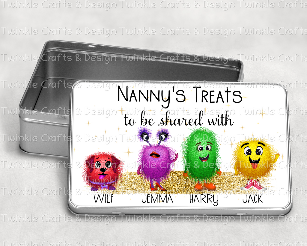 Personalised Family Biscuit Tin – Custom Treat Tin with Names