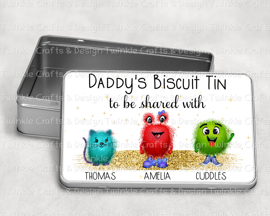 Personalised Family Biscuit Tin – Custom Treat Tin with Names