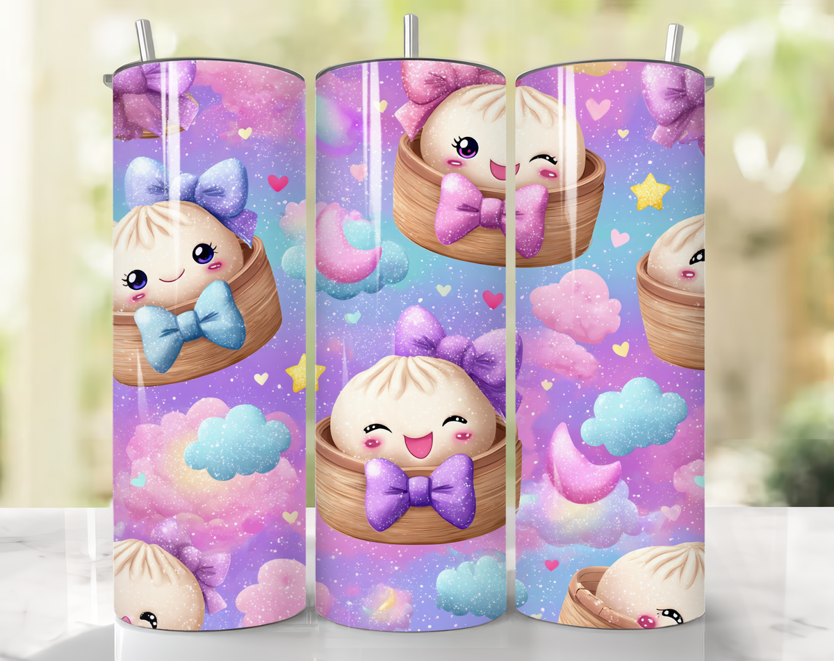 Cute Kawaii Dumpling 20oz Skinny Tumbler – Pastel Design