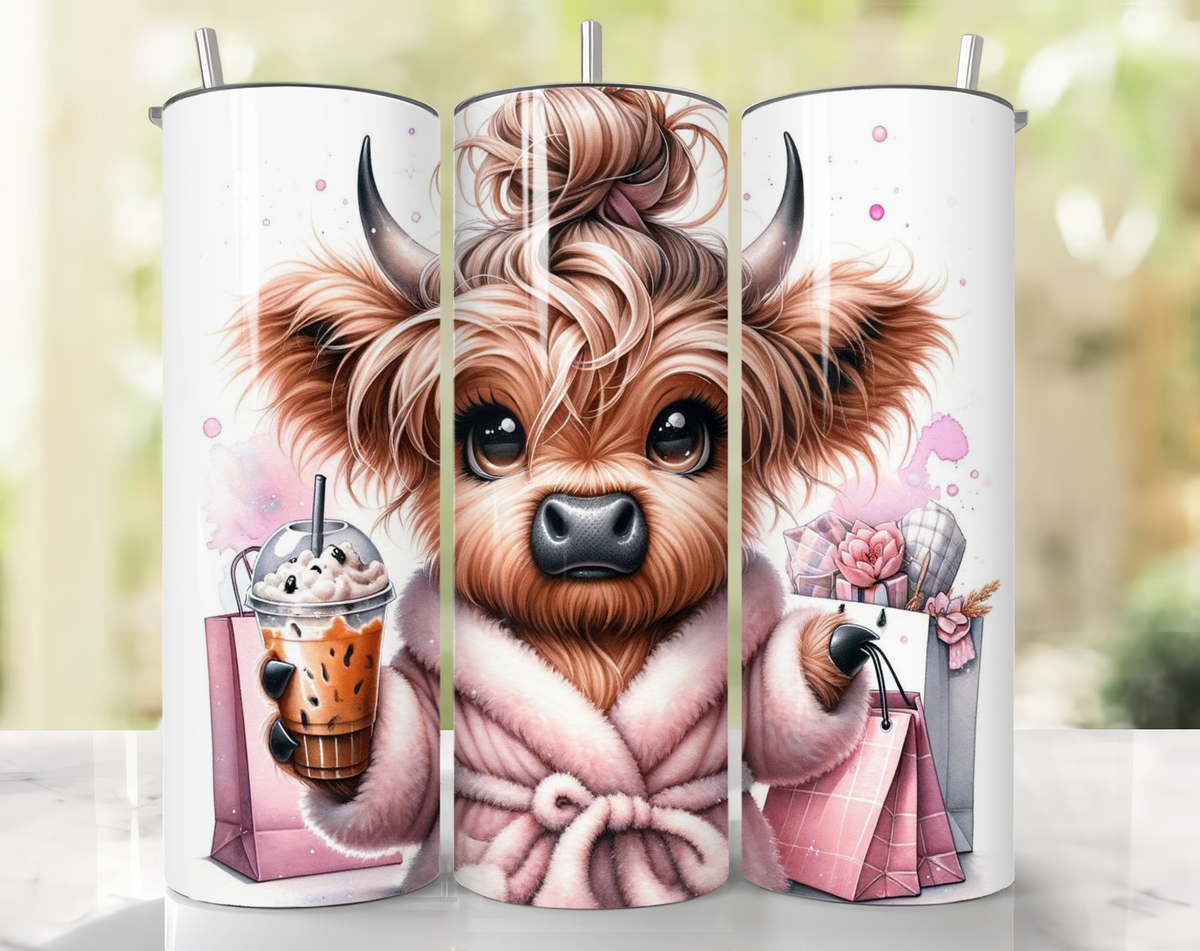 Highland Cow 20oz Skinny Tumbler – Cute Cow Drinks Cup